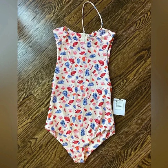 Free People FP Movement x Aila Blue Seashell Print One Piece Swimsuit Small - Picture 3 of 9